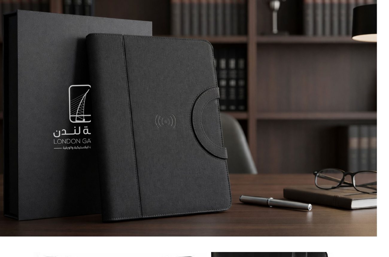 Smart folio notebook in a private office